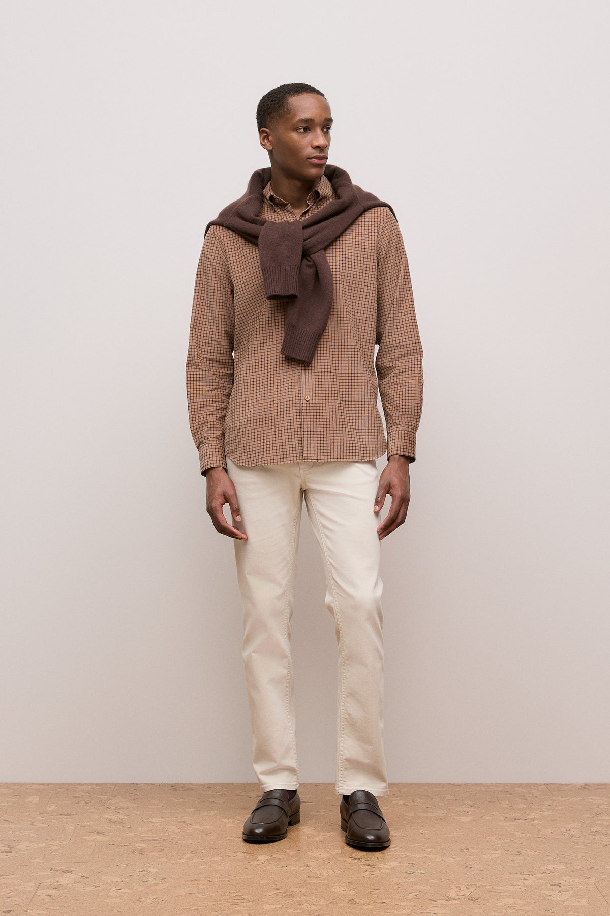Regular Fit Cord Check Shirt