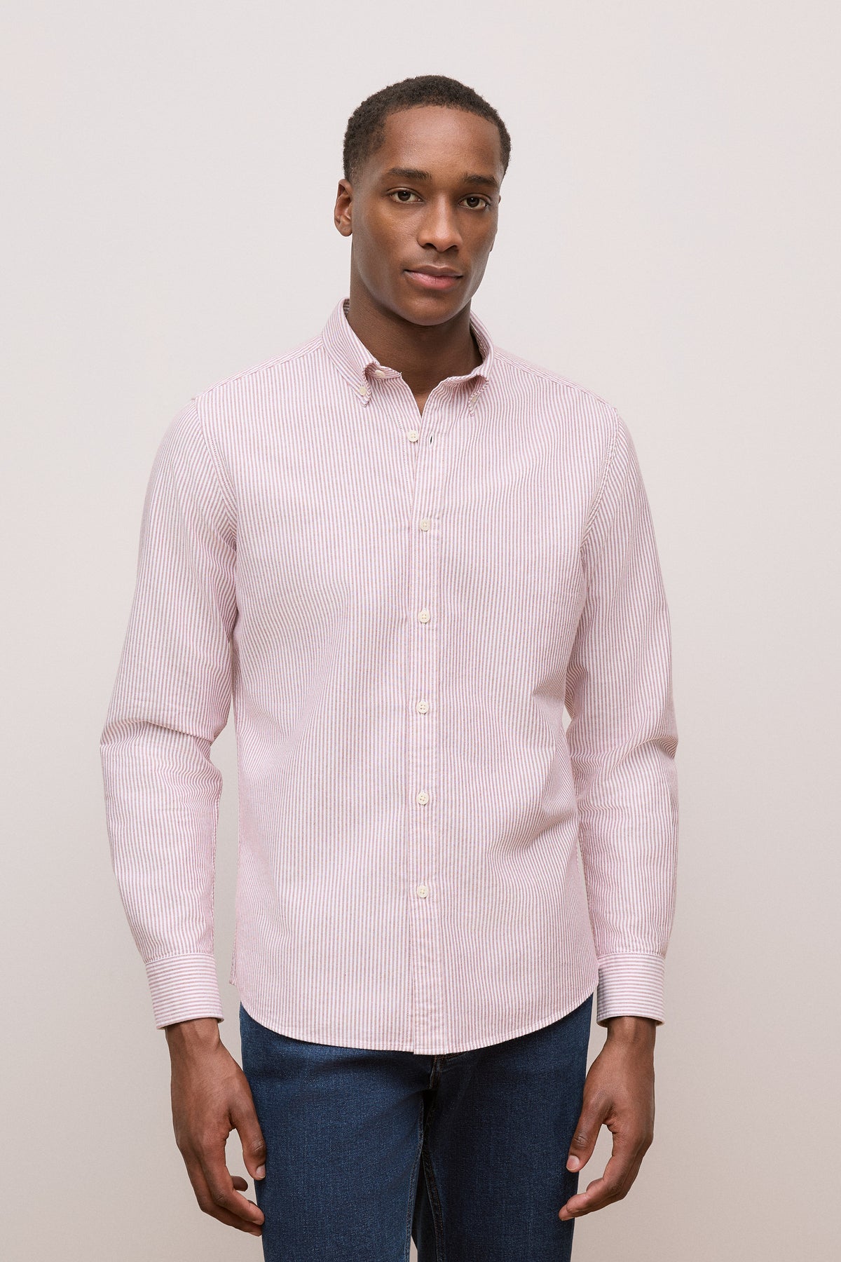 Regular Fit Yarn Dyed Stripe Oxford Shirt