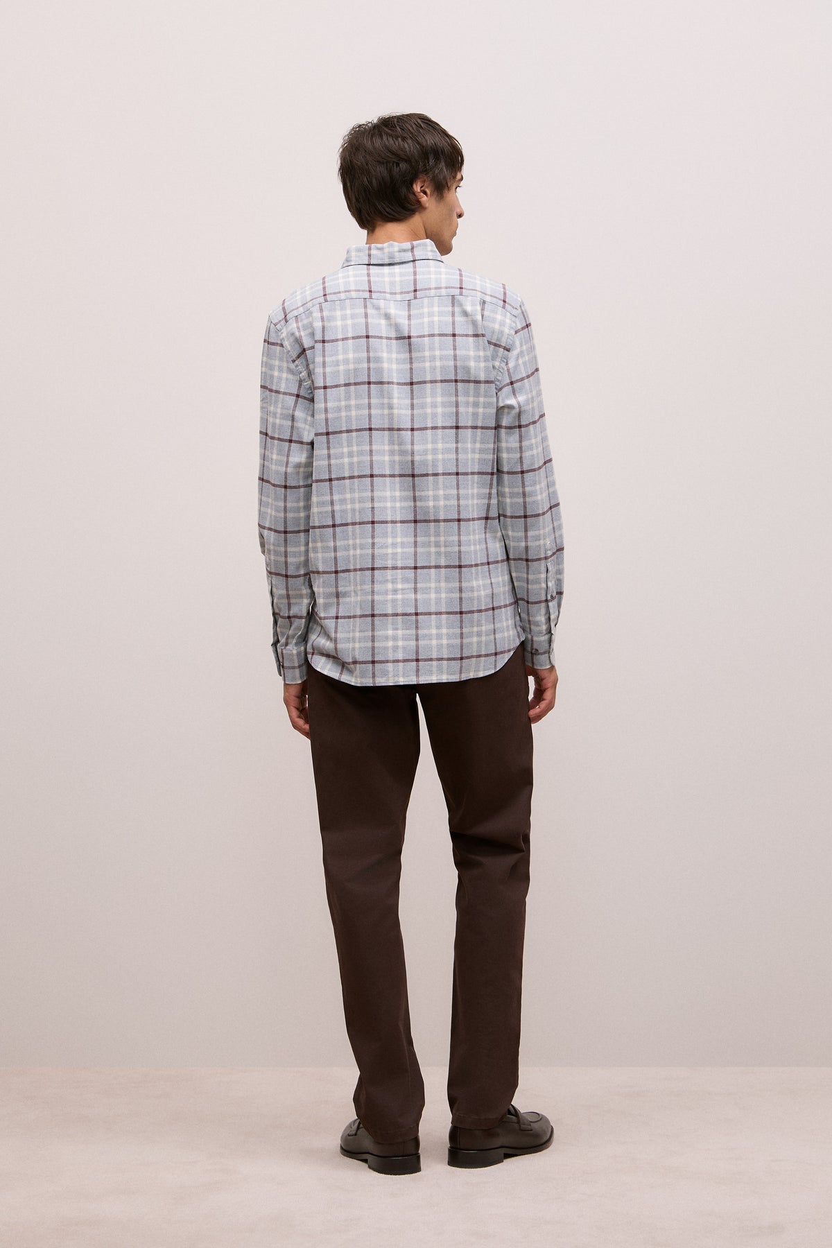 Brushed Cotton Melange Check Shirt