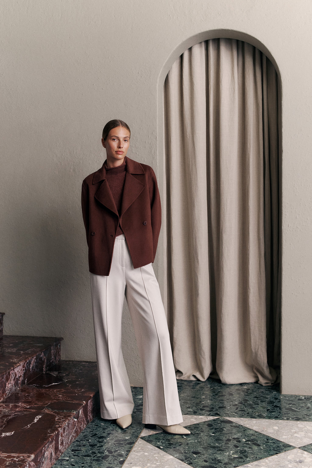 Double Faced Wool Peacoat