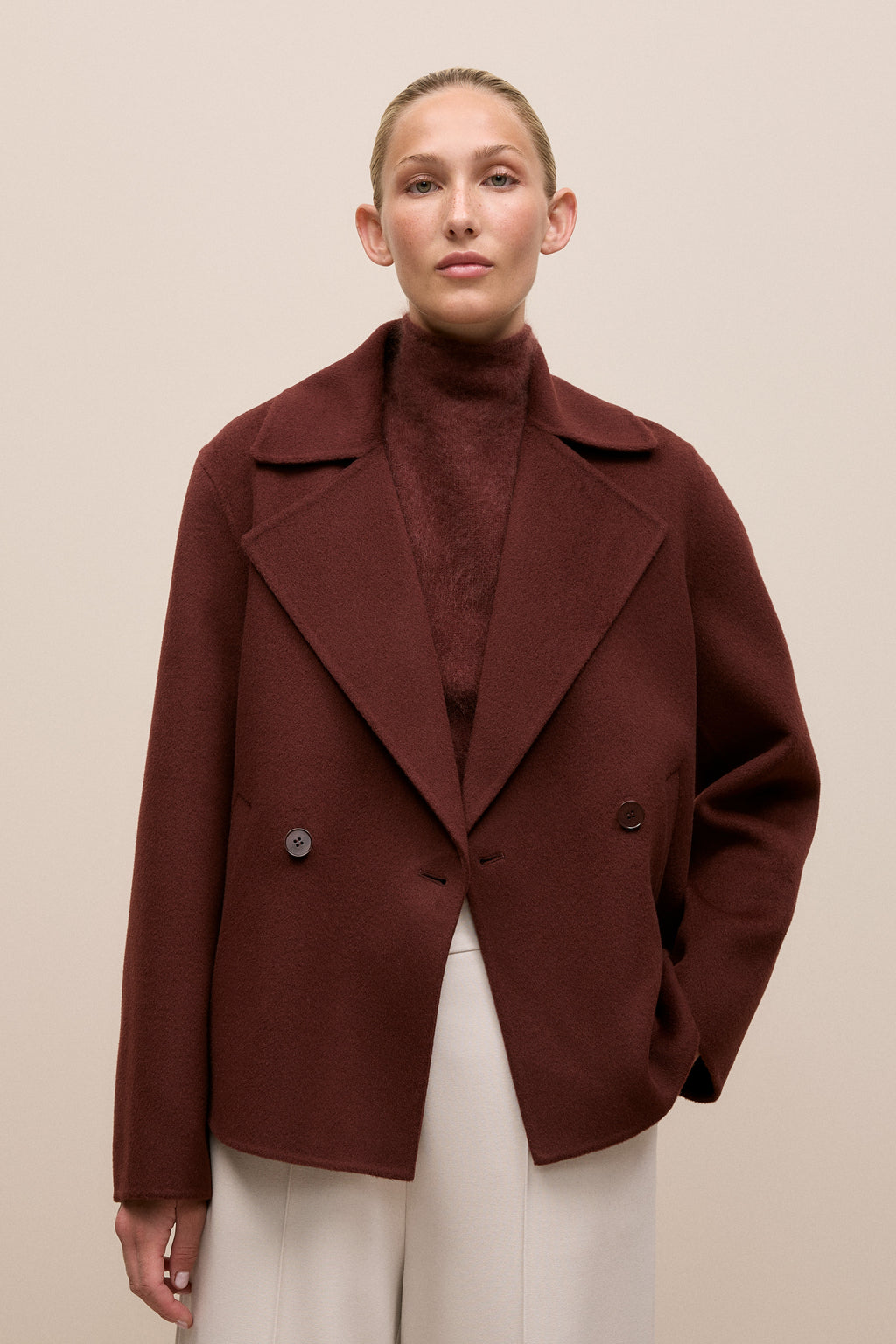 Double Faced Wool Peacoat