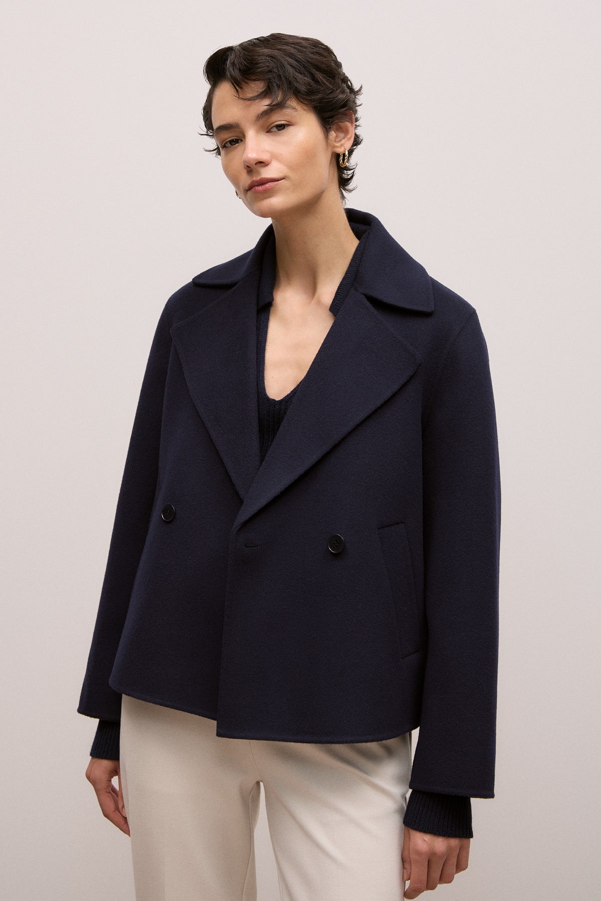 Double Faced Wool Peacoat