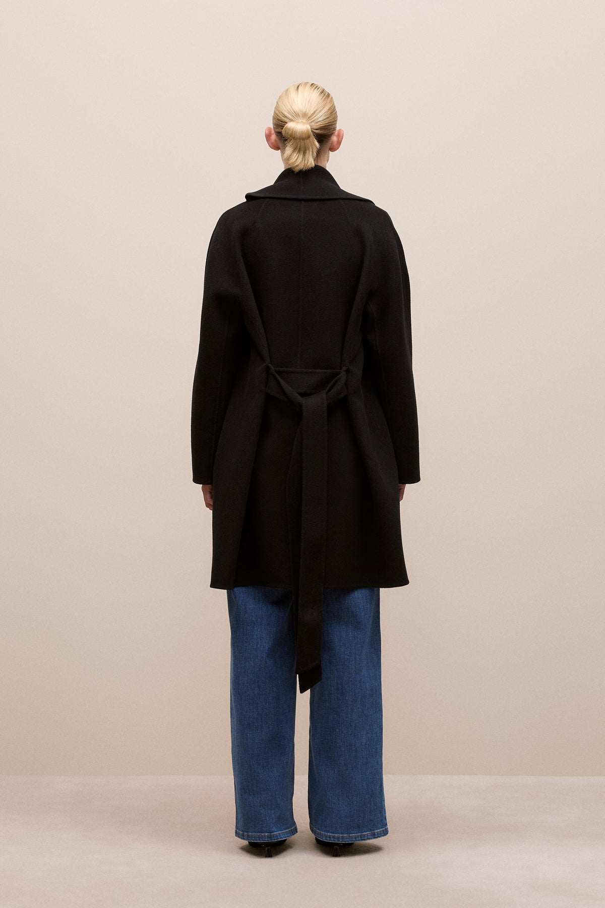 Double Faced Wool Wrap Coat
