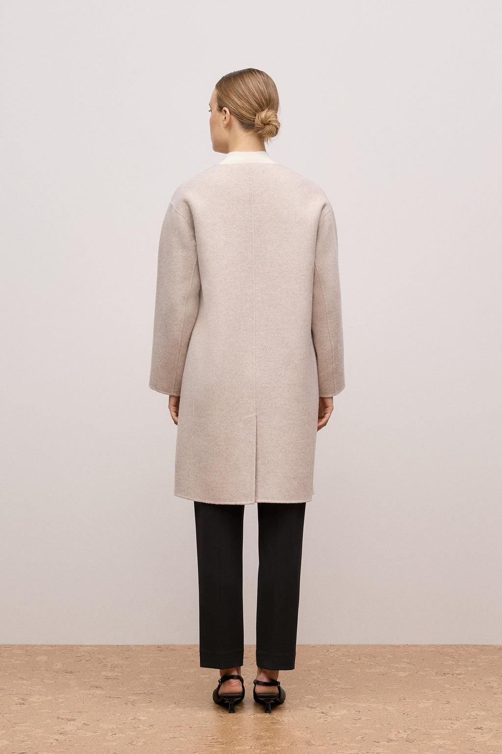 Brushed Wool Silk Scarf Coat