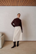 Natural Seed Denim Panelled Skirt