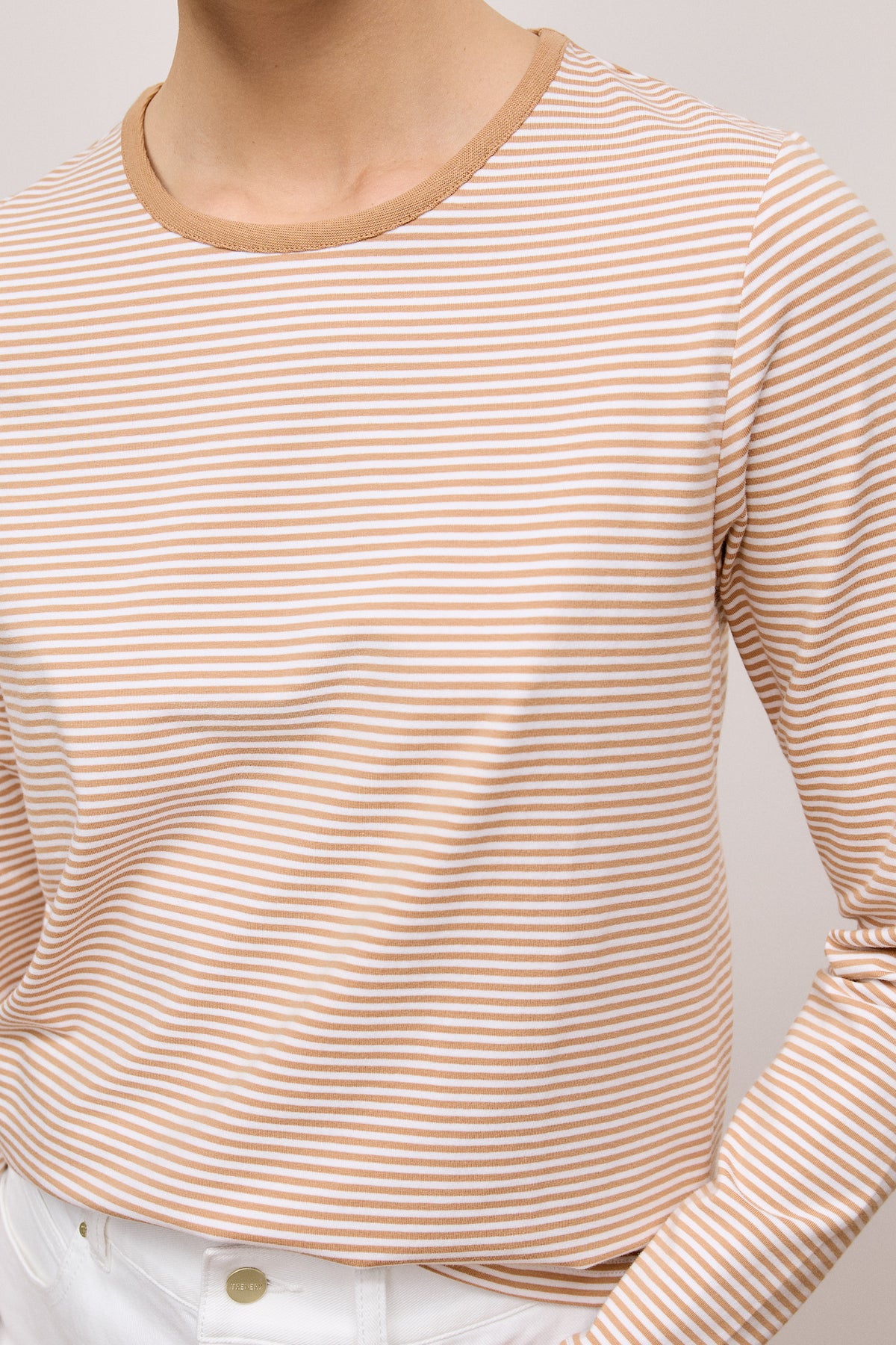 Brushed Cotton Stripe Long Sleeve T-Shirt