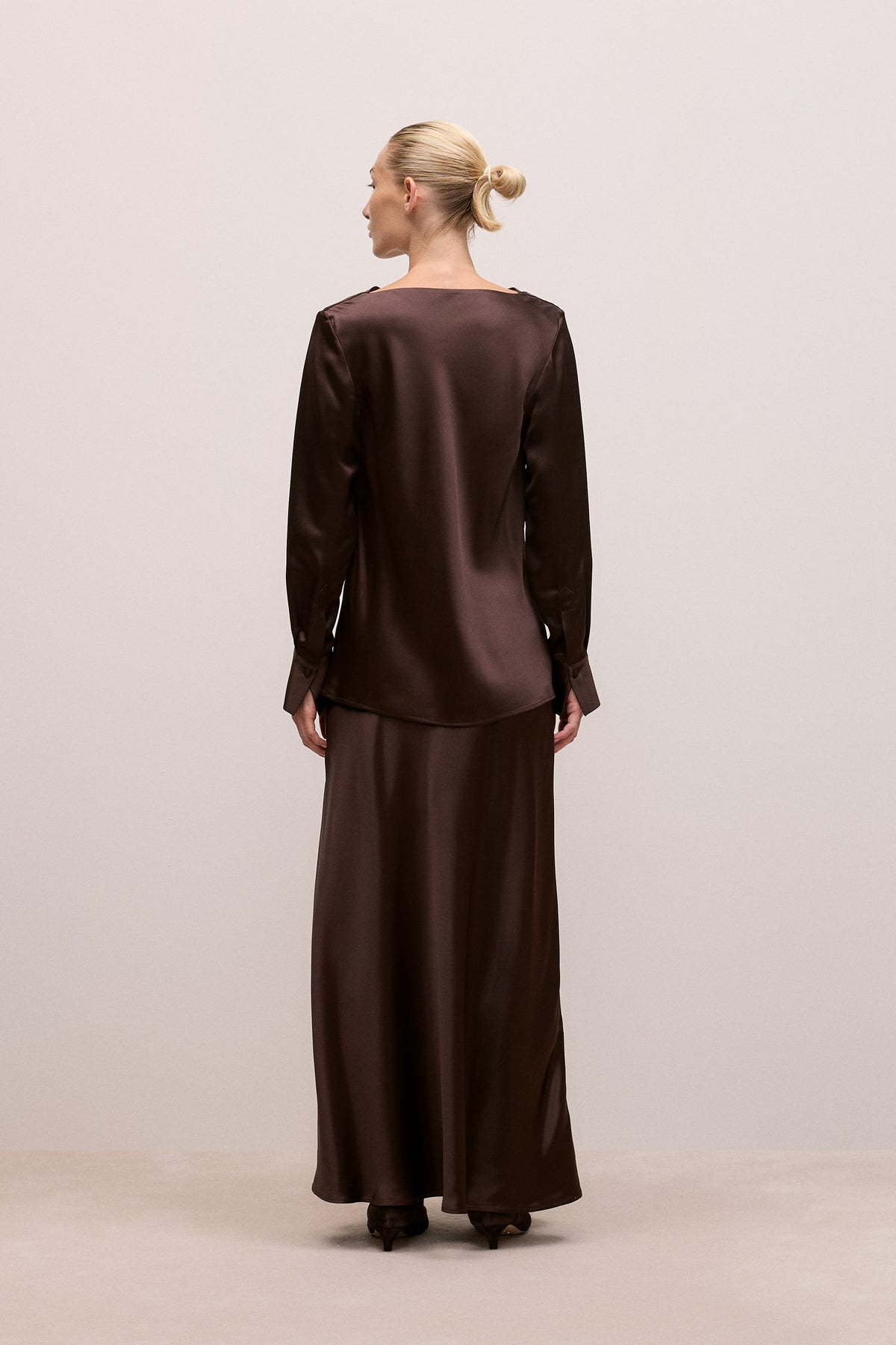 Satin Cowl Neck Top
