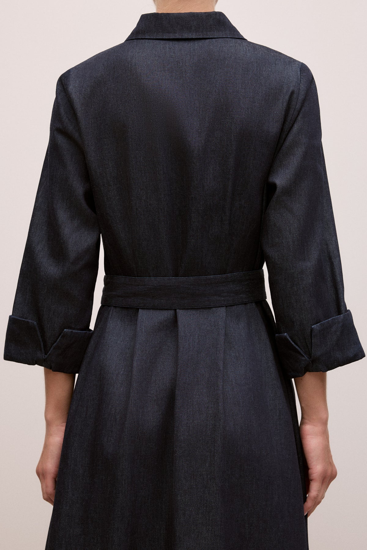 Denim Pleat Detail Shirt Dress
