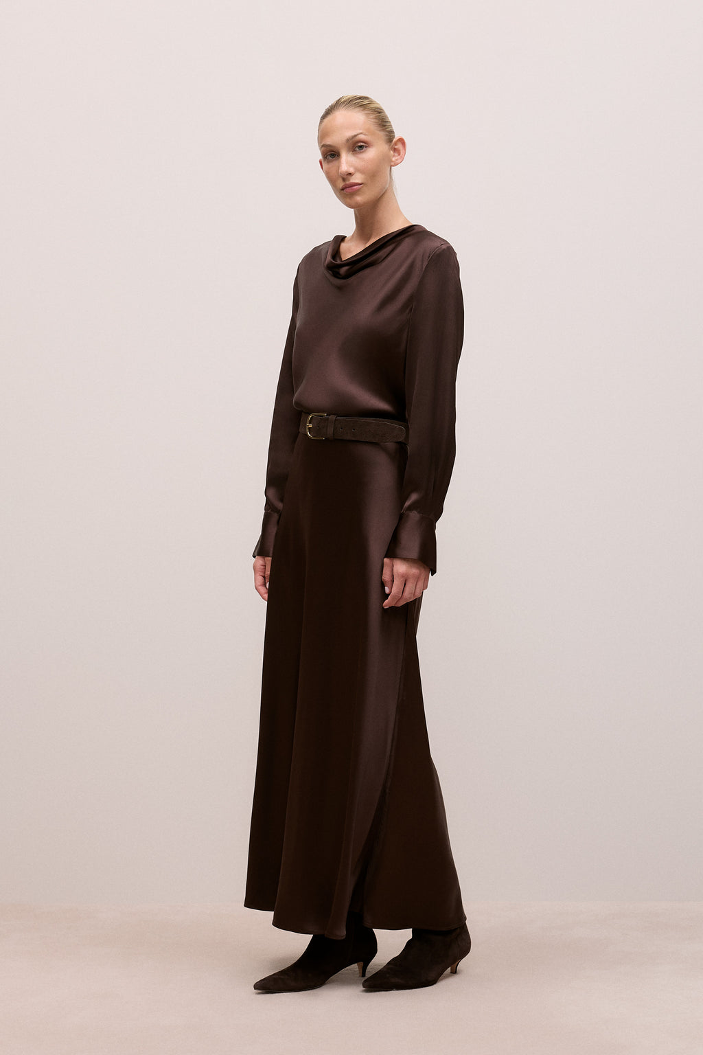 Satin Bias Cut Maxi Skirt