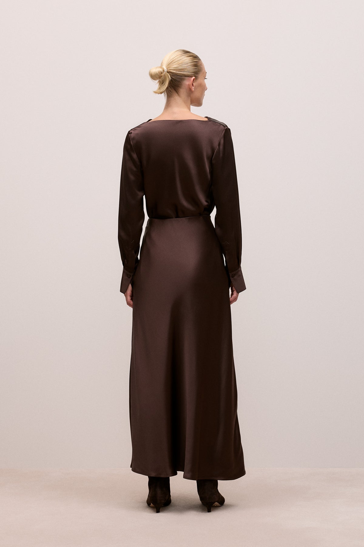 Satin Bias Cut Maxi Skirt