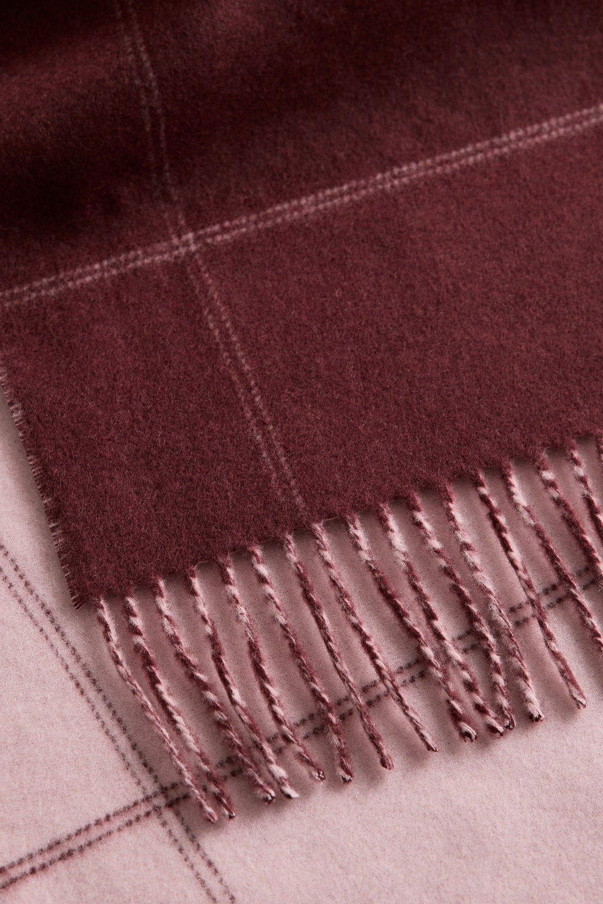 Wool Check Reversible Scarf