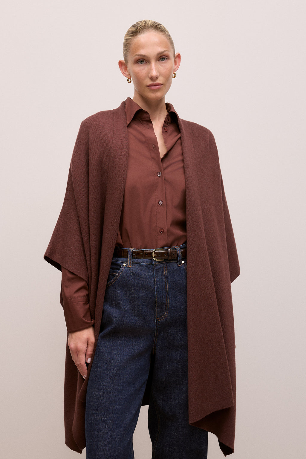 Cotton Cashmere Blend Poncho