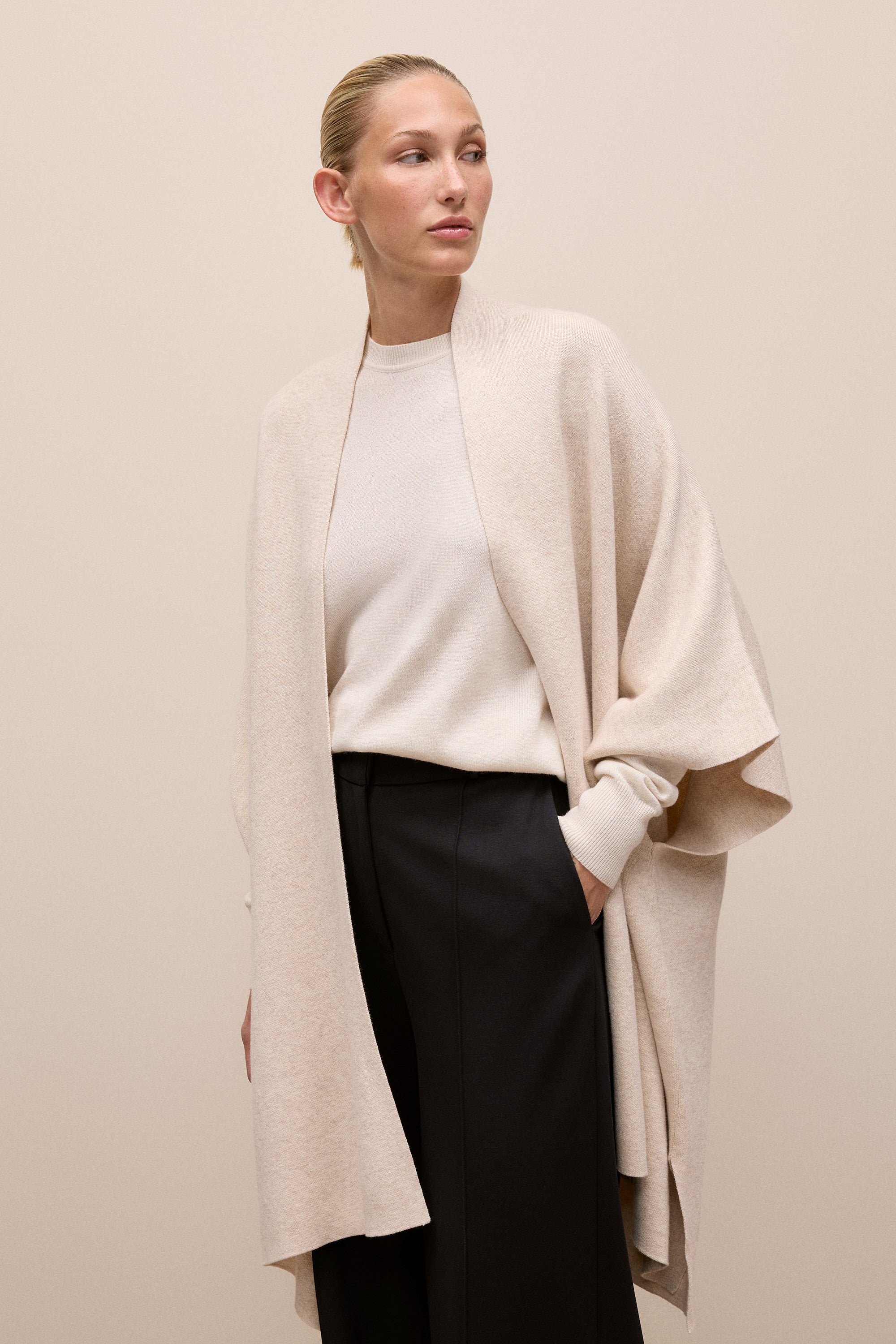 Cotton Cashmere Blend Poncho – Trenery