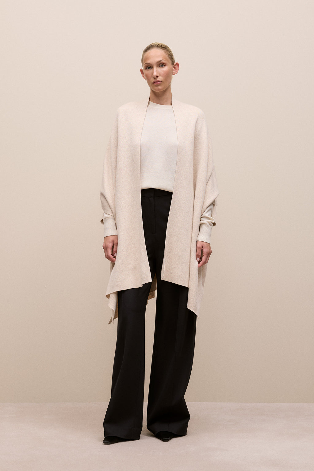 Cotton Cashmere Blend Poncho