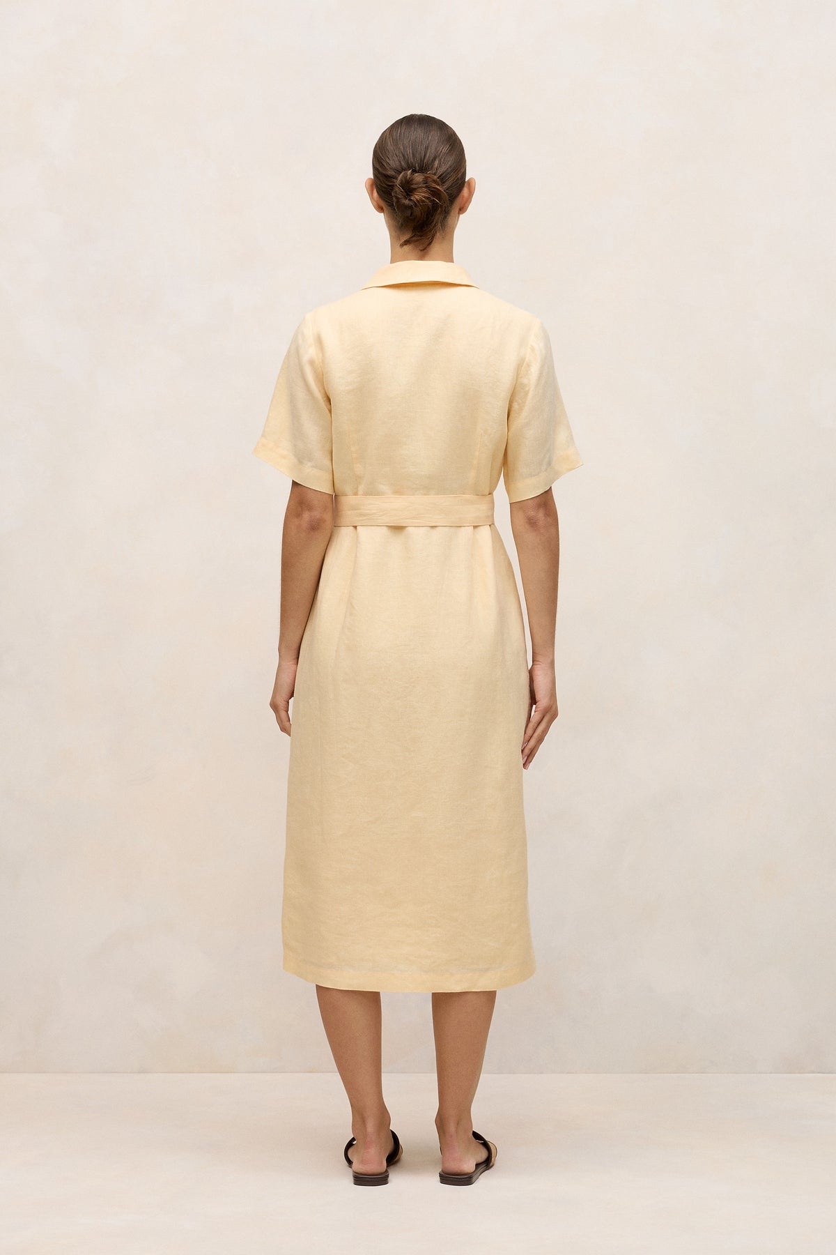 Linen Button Detail Shirt Dress