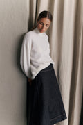 Alpaca Merino Blend Relaxed Mock Neck