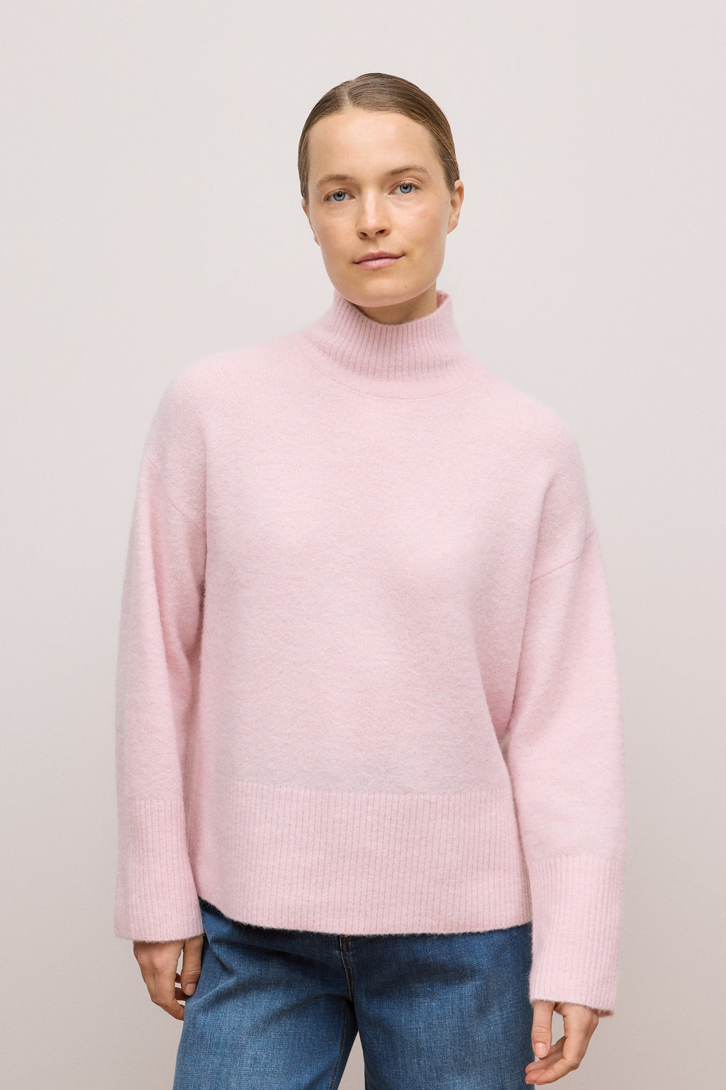 Alpaca Merino Blend Relaxed Mock Neck
