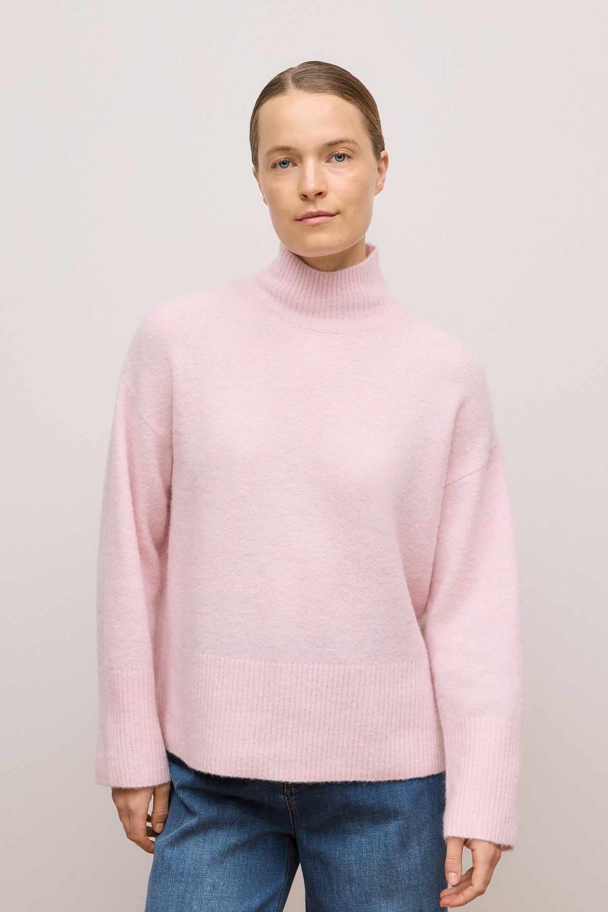 Alpaca Merino Blend Relaxed Mock Neck