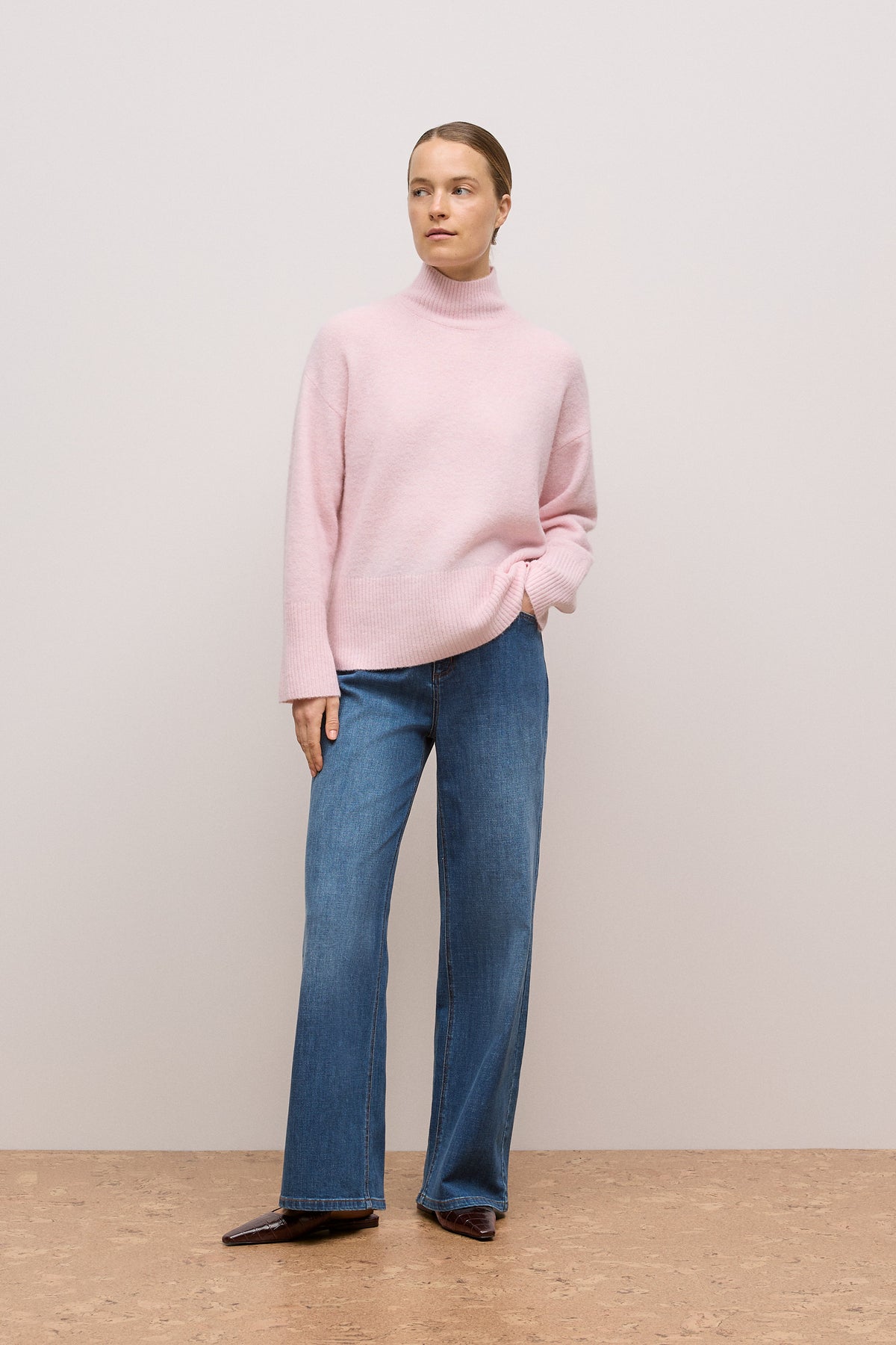Alpaca Merino Blend Relaxed Mock Neck