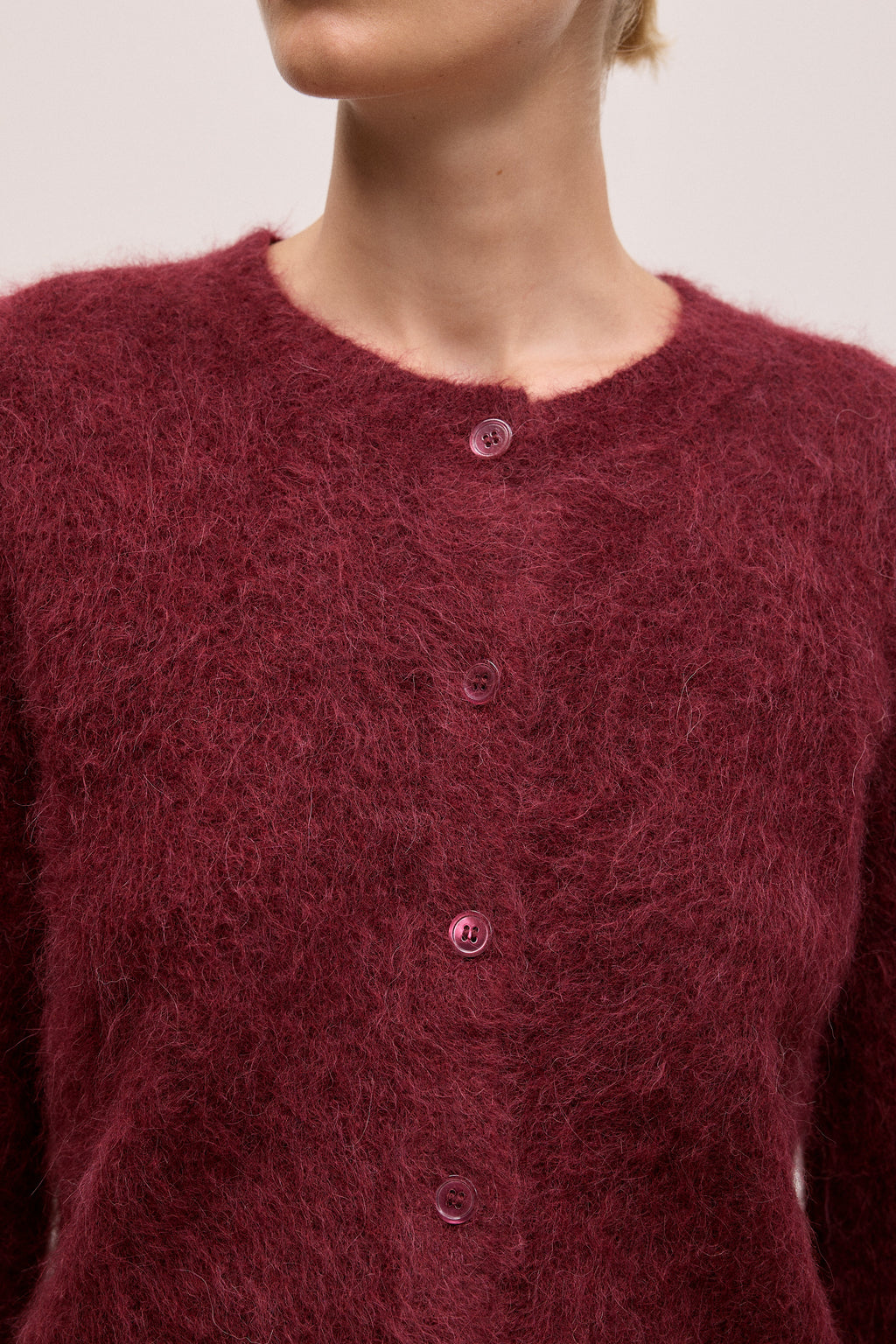 Brushed Alpaca Button Through Cardigan