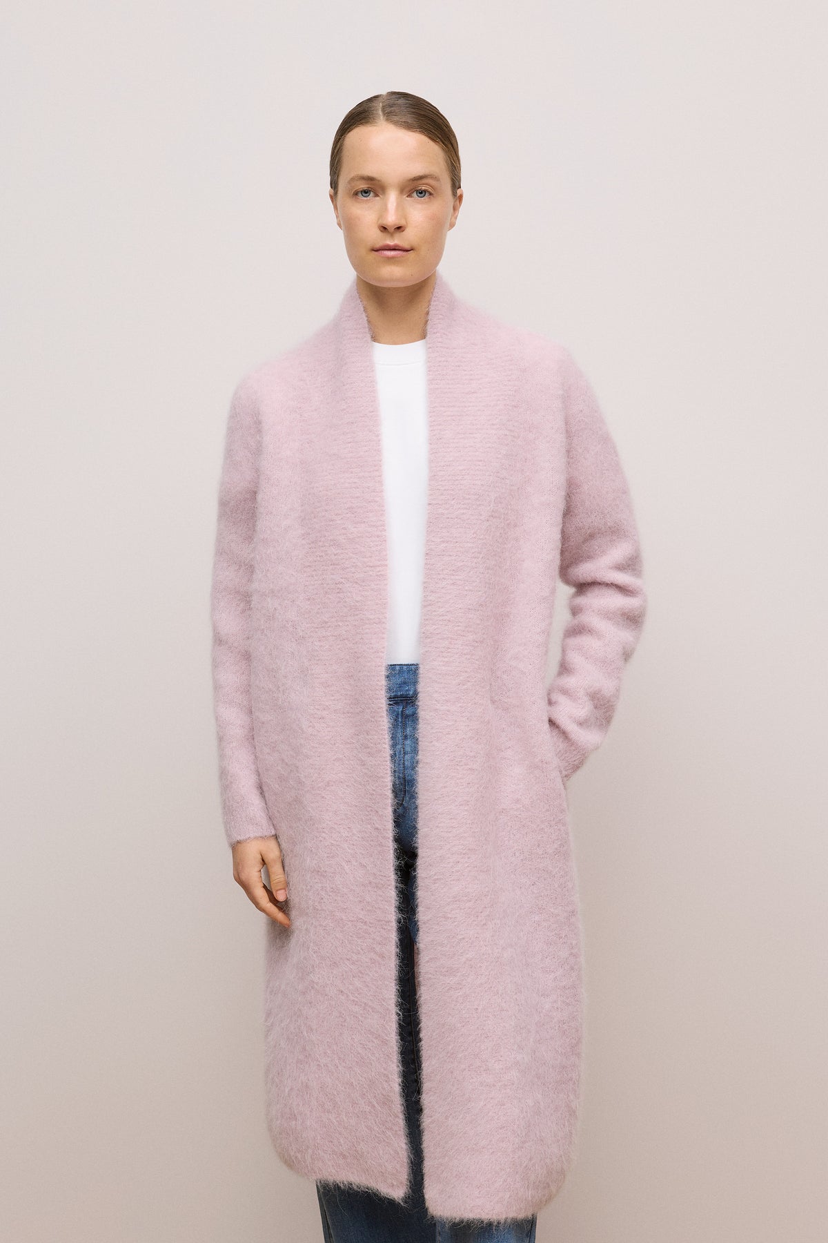 Brushed Alpaca Longline Cardigan