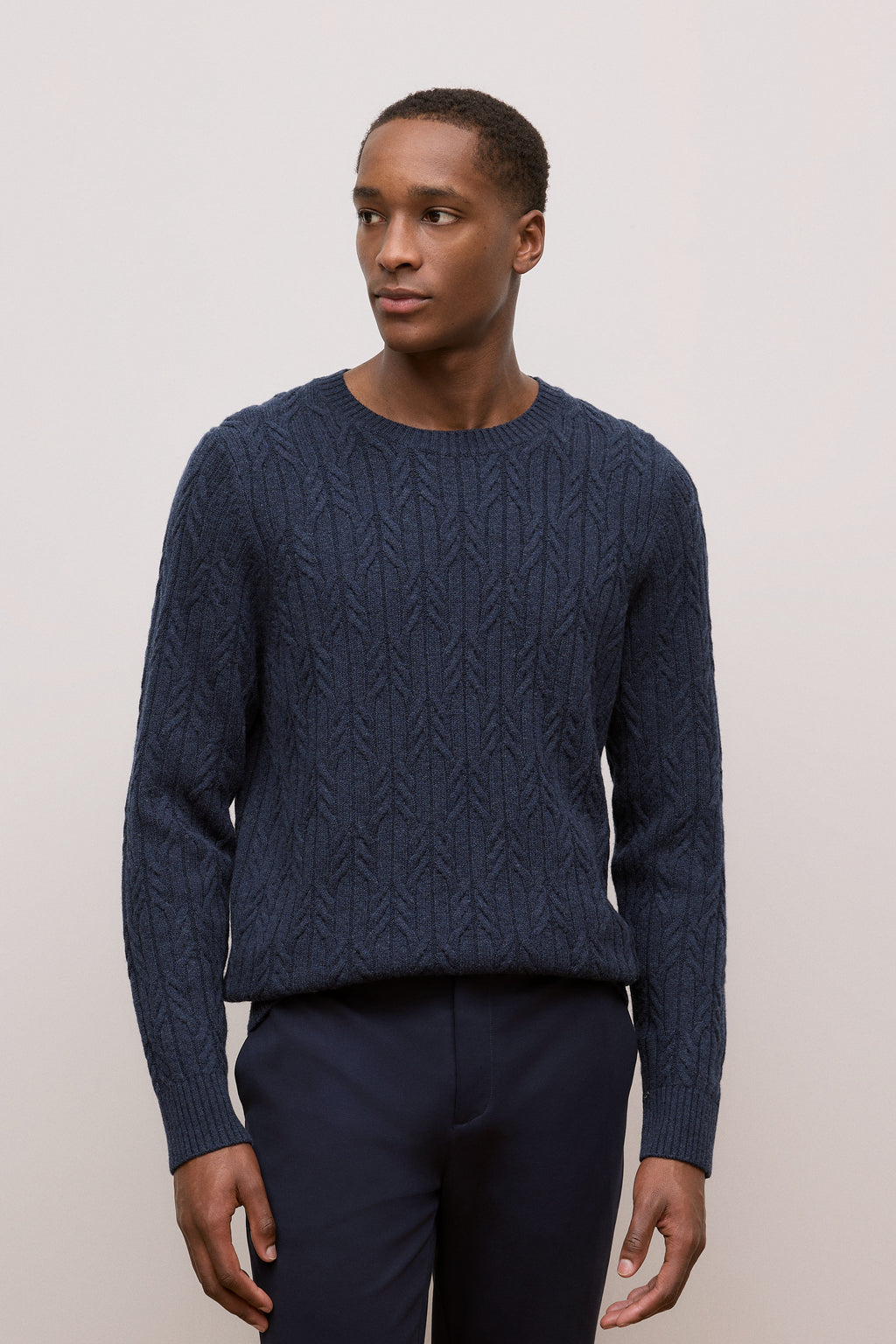 Merino Cable Knit Crew