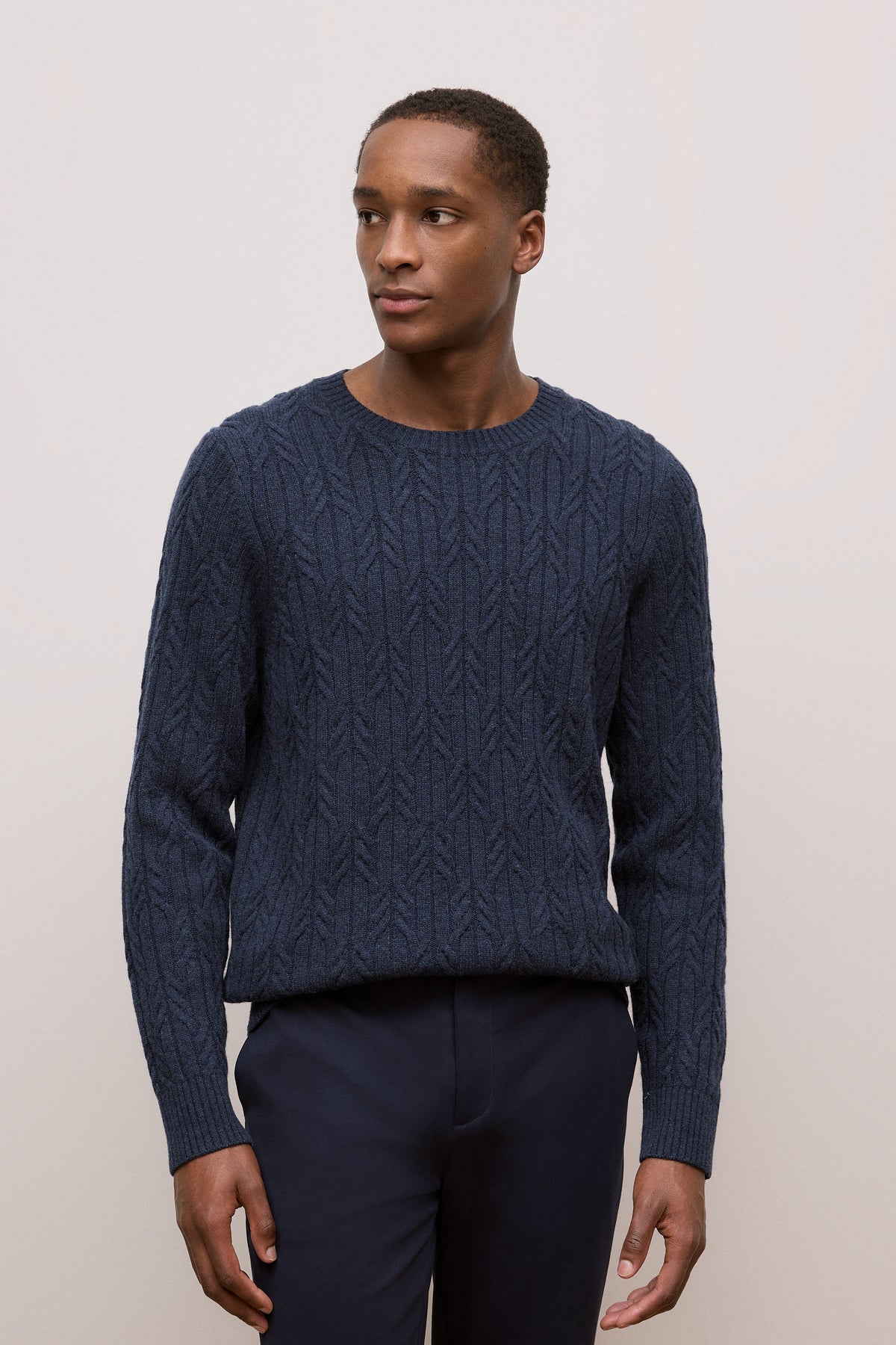 Merino Cable Knit Crew