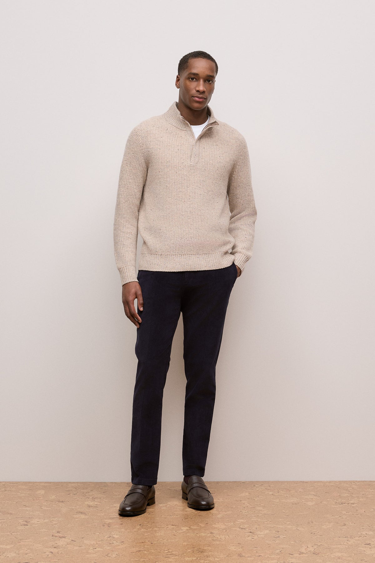 Merino Nep Half Zip Pullover
