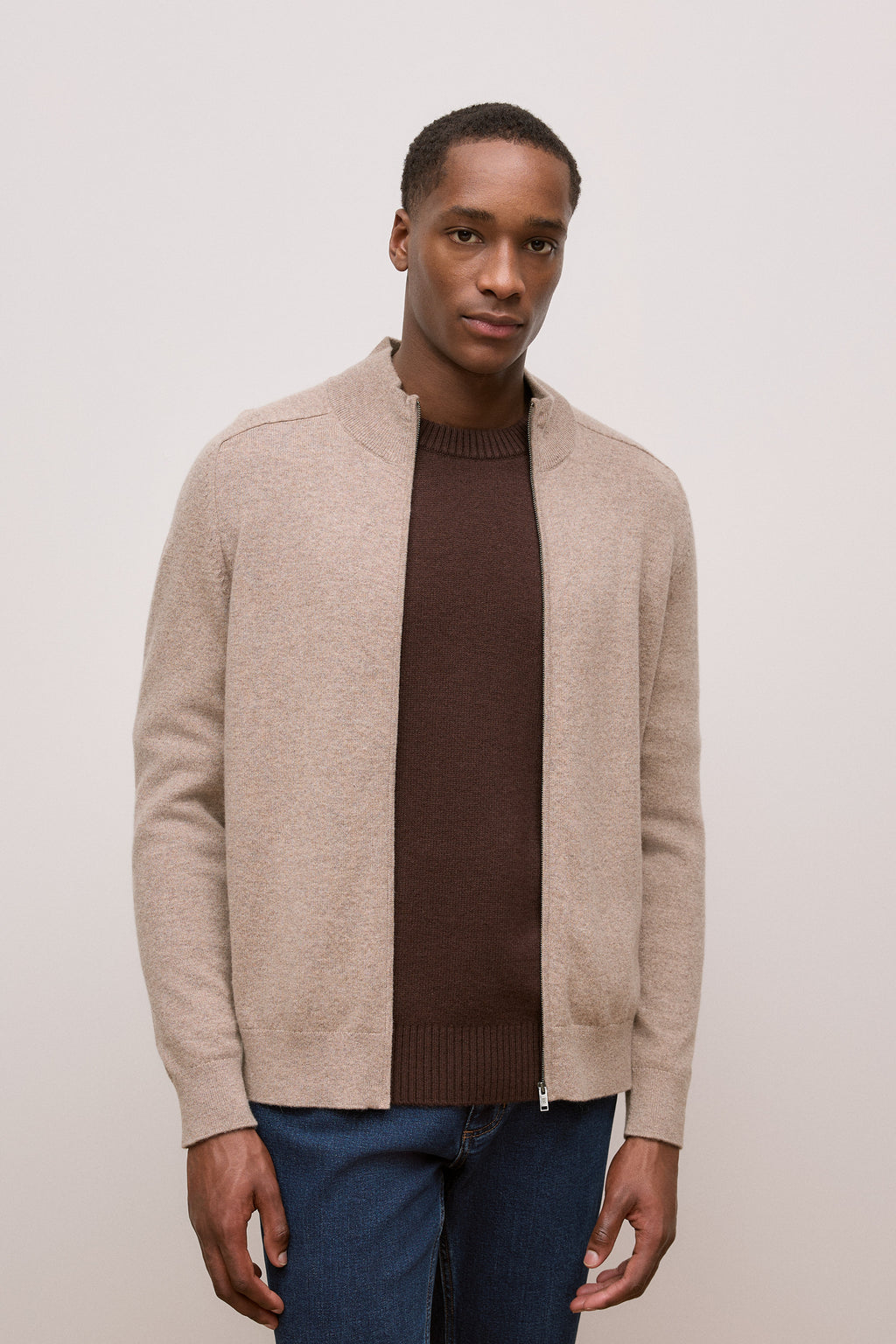 Cashmere Zip Through Knit