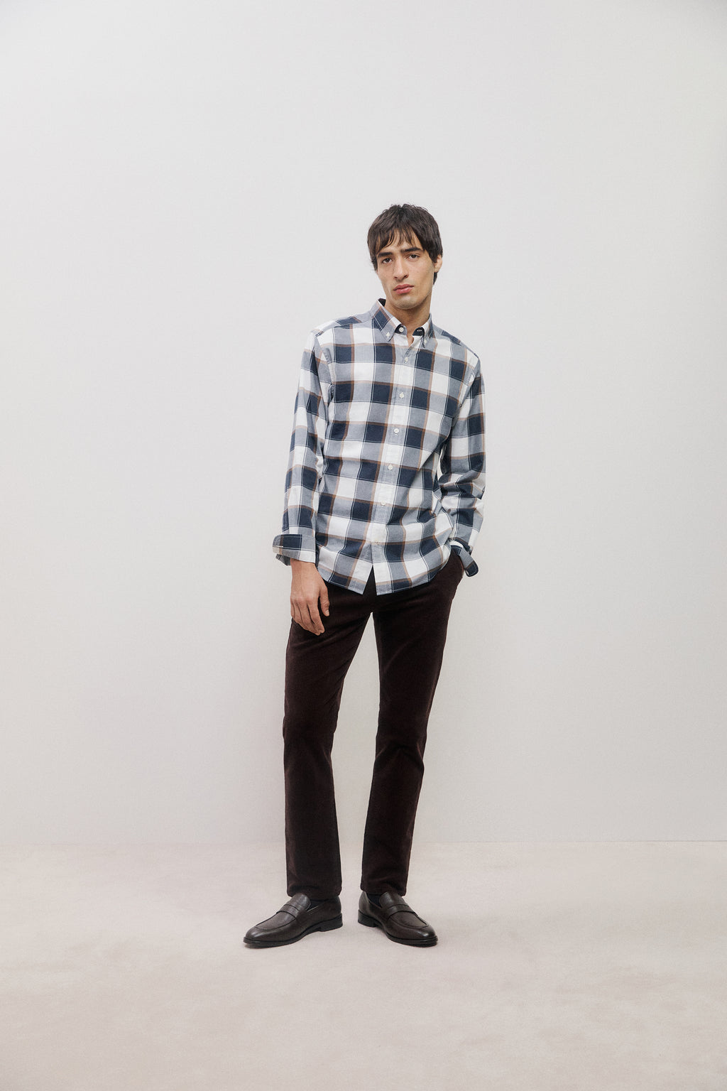 Regular Fit Brushed Check Shirt