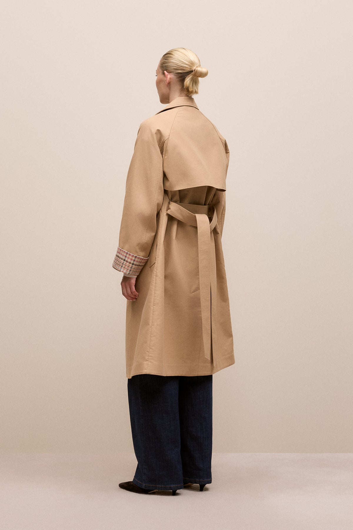 Cotton Twill Cuff Detail Trench Coat