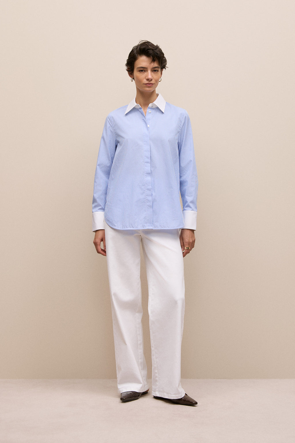 Jacquard Stripe Contrast Shirt