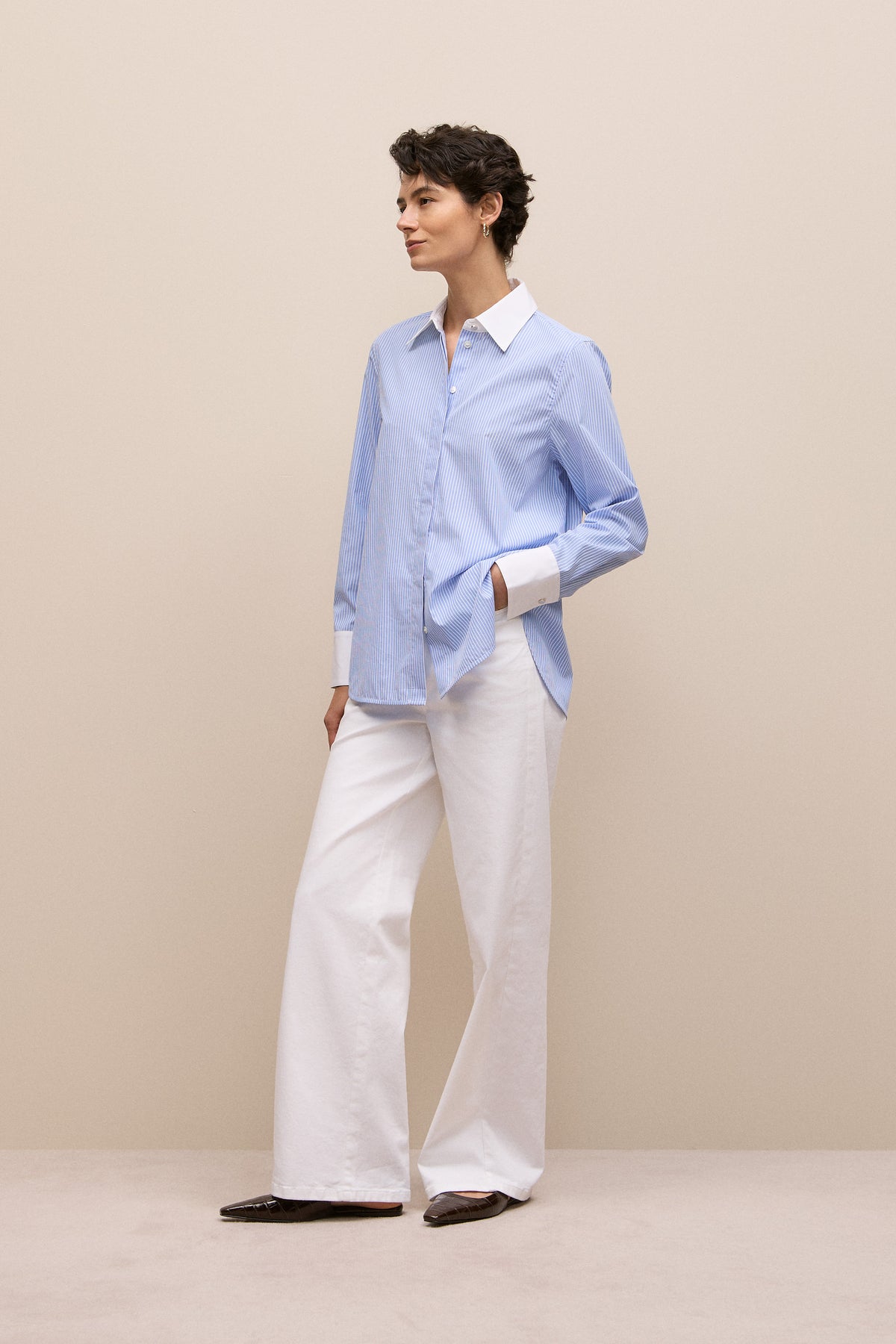Jacquard Stripe Contrast Shirt