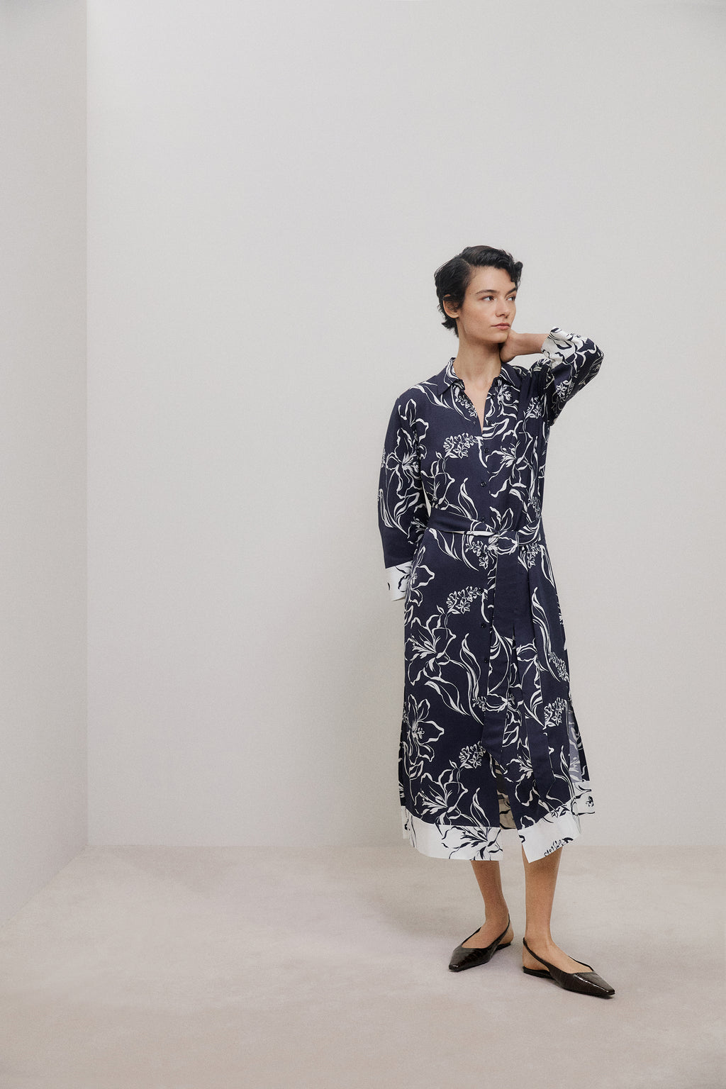 Iluna Spliced Shirt Dress