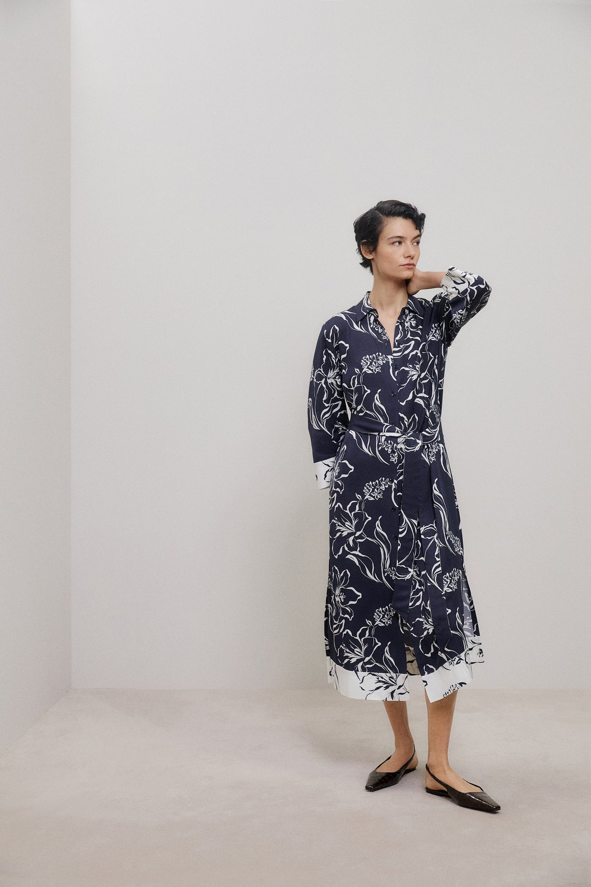 Iluna Spliced Shirt Dress