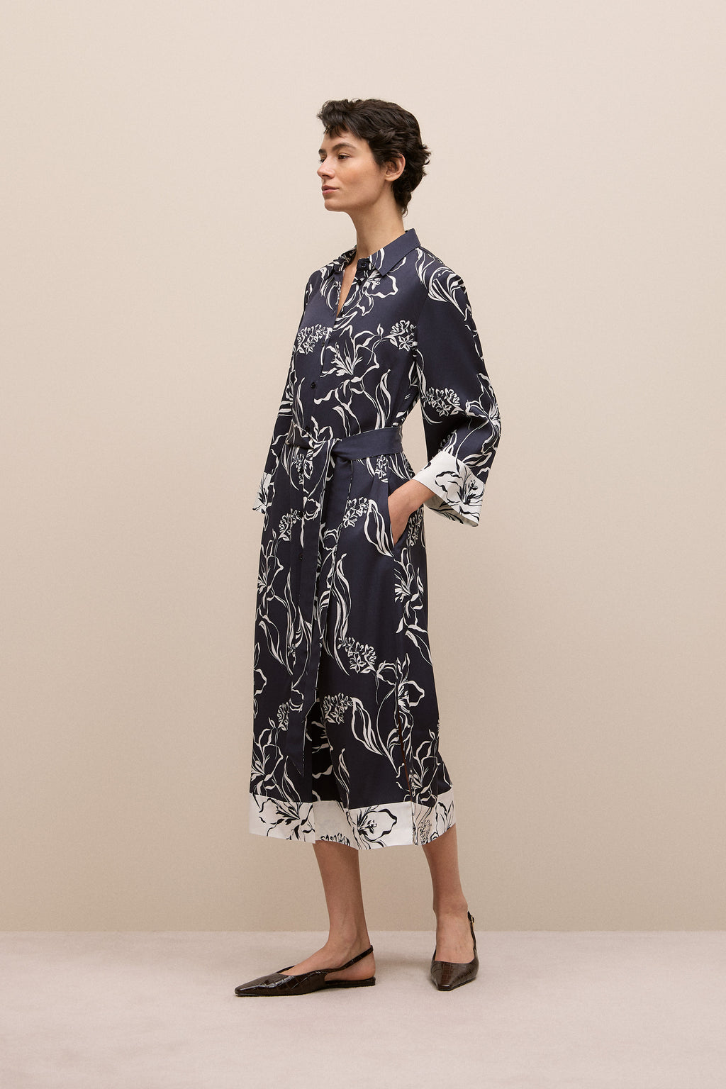 Iluna Spliced Shirt Dress