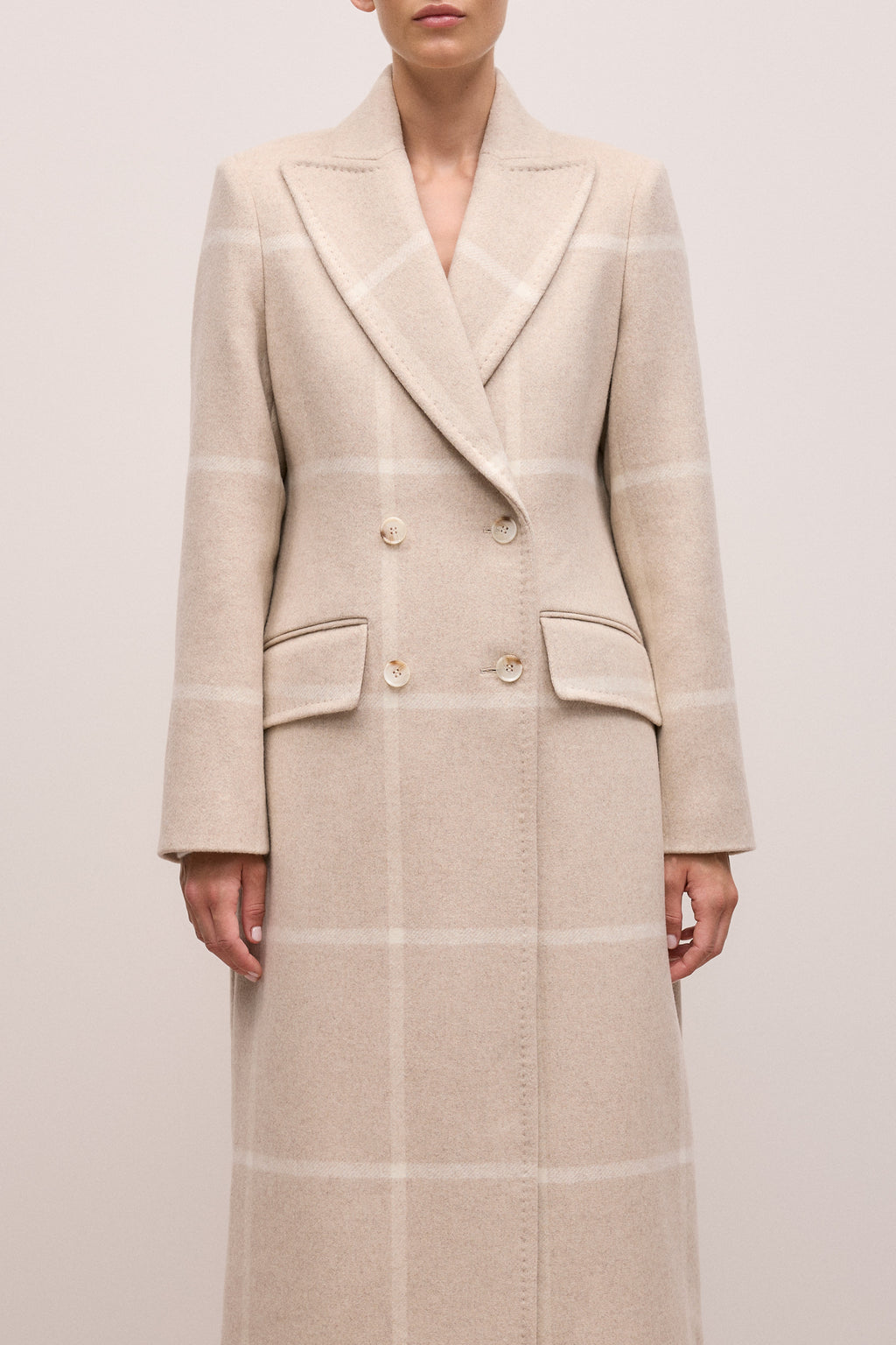 Italian Wool Blend Check Coat