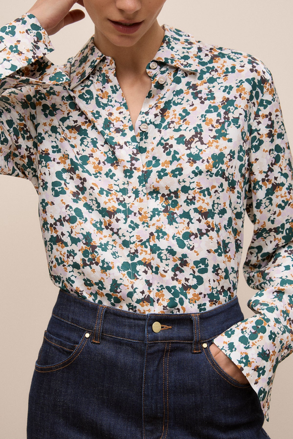Liora Floral Mini Twill Shirt