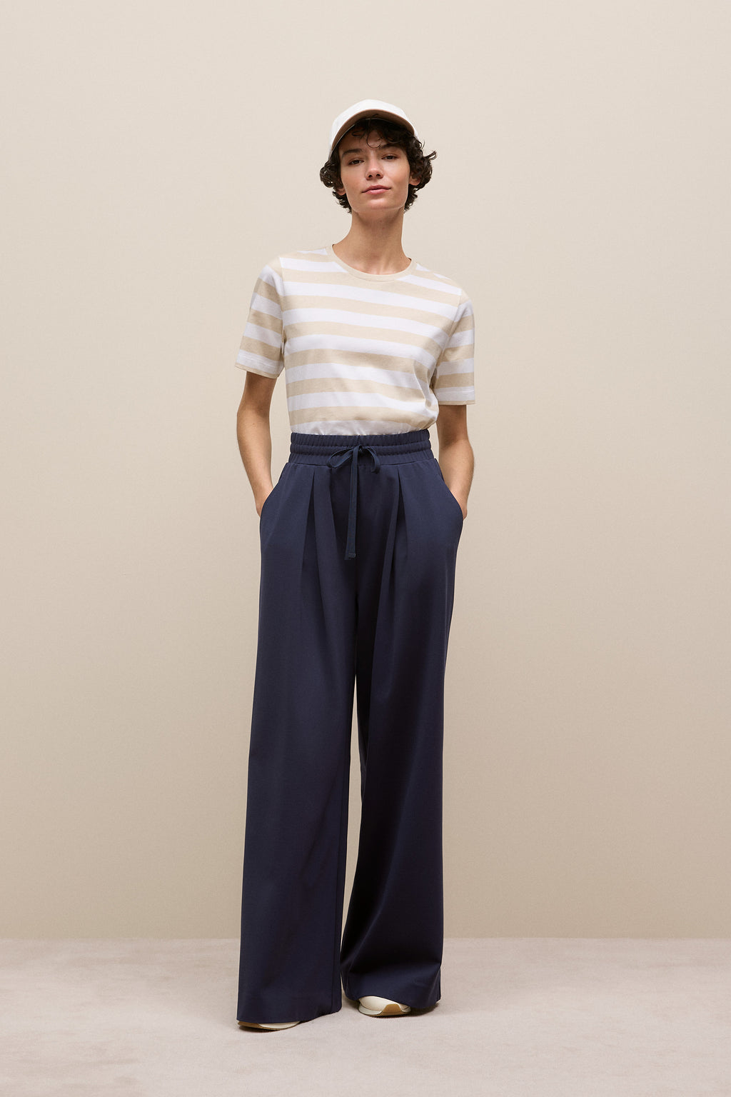 Mercerised Cotton Stripe T-Shirt