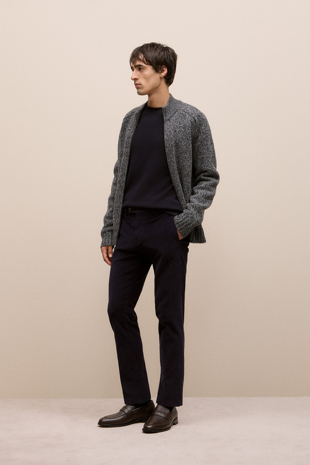 Merino Cable Detail Crew