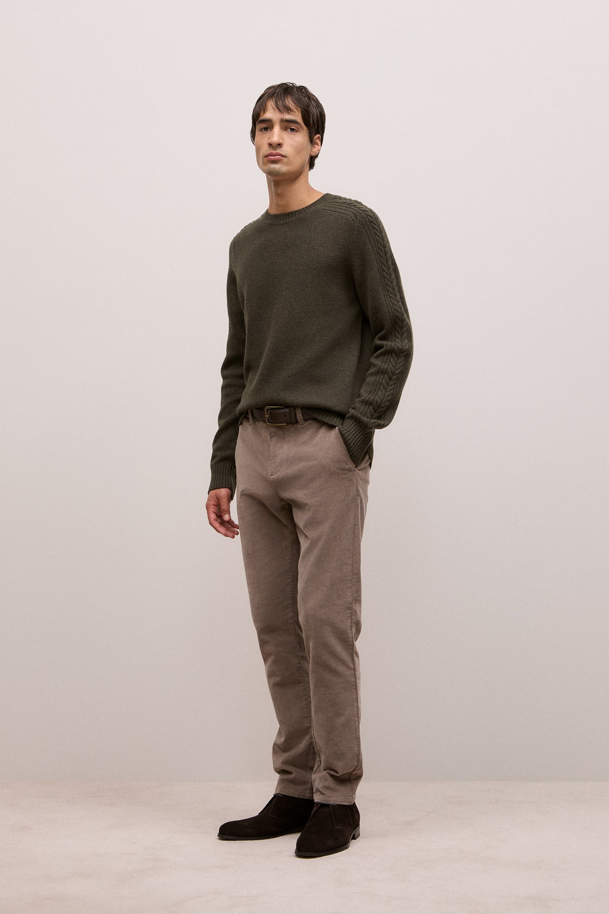 Merino Cable Detail Crew