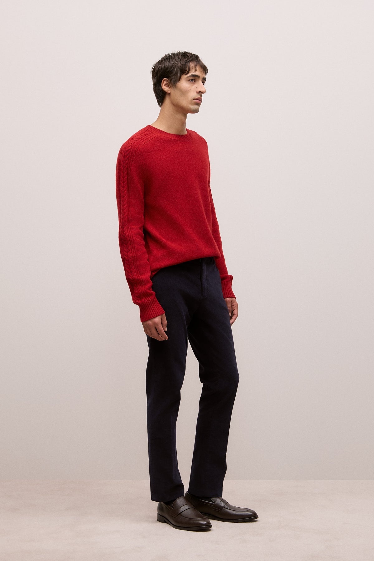 Merino Cable Detail Crew