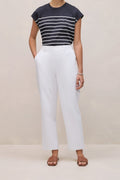 Cotton Blend Straight Leg Pant