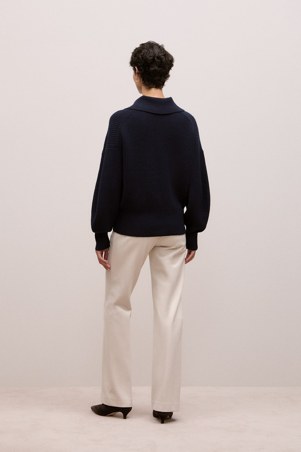 Merino Open Collar Knit