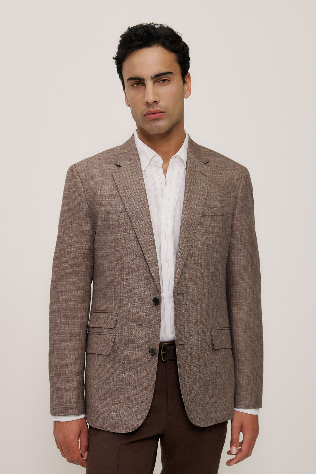 Linen Cotton Textured Blazer