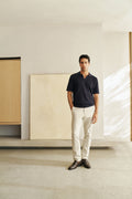 Mercerised Diamond Knit Polo