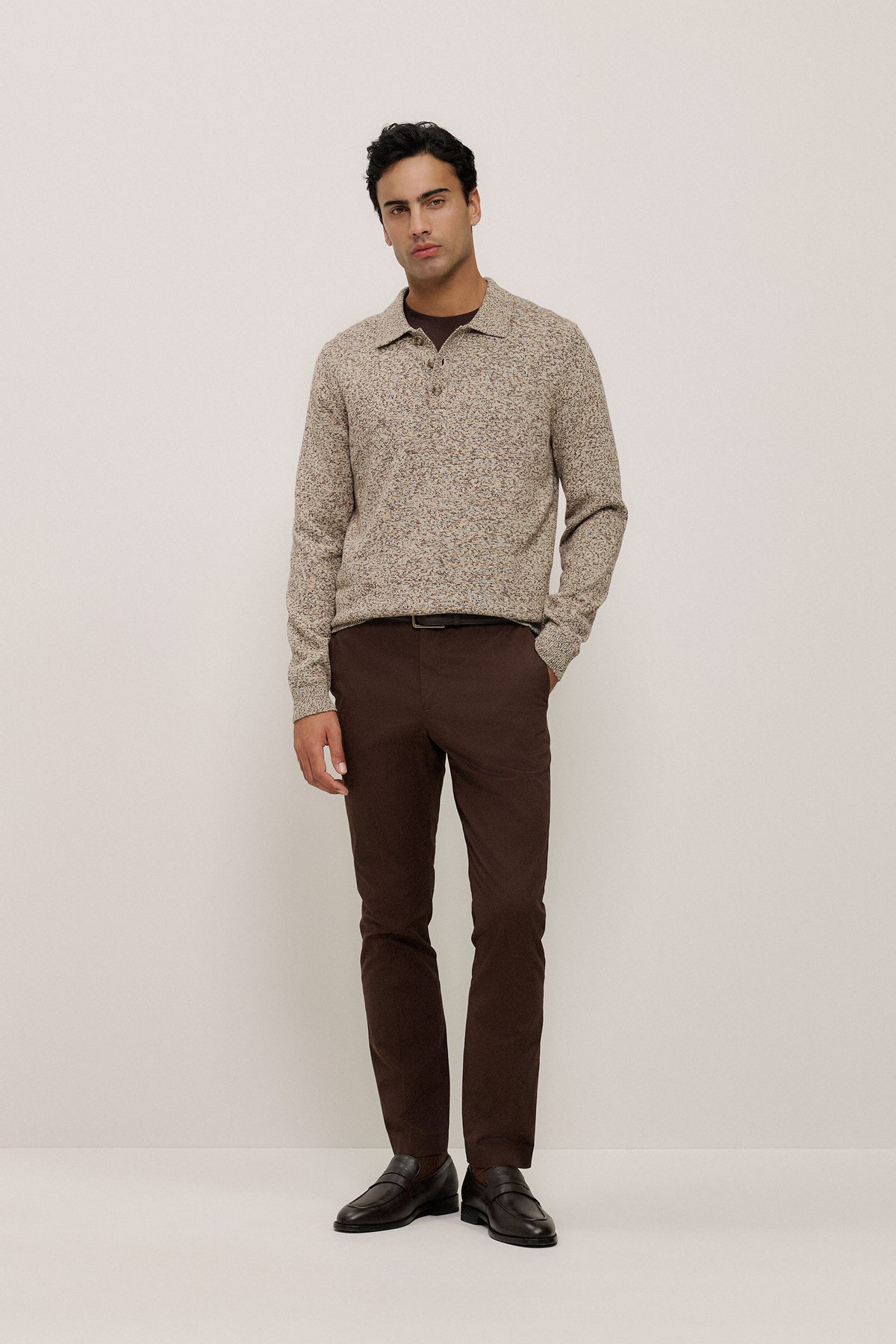 Cotton Speckle Knit Polo