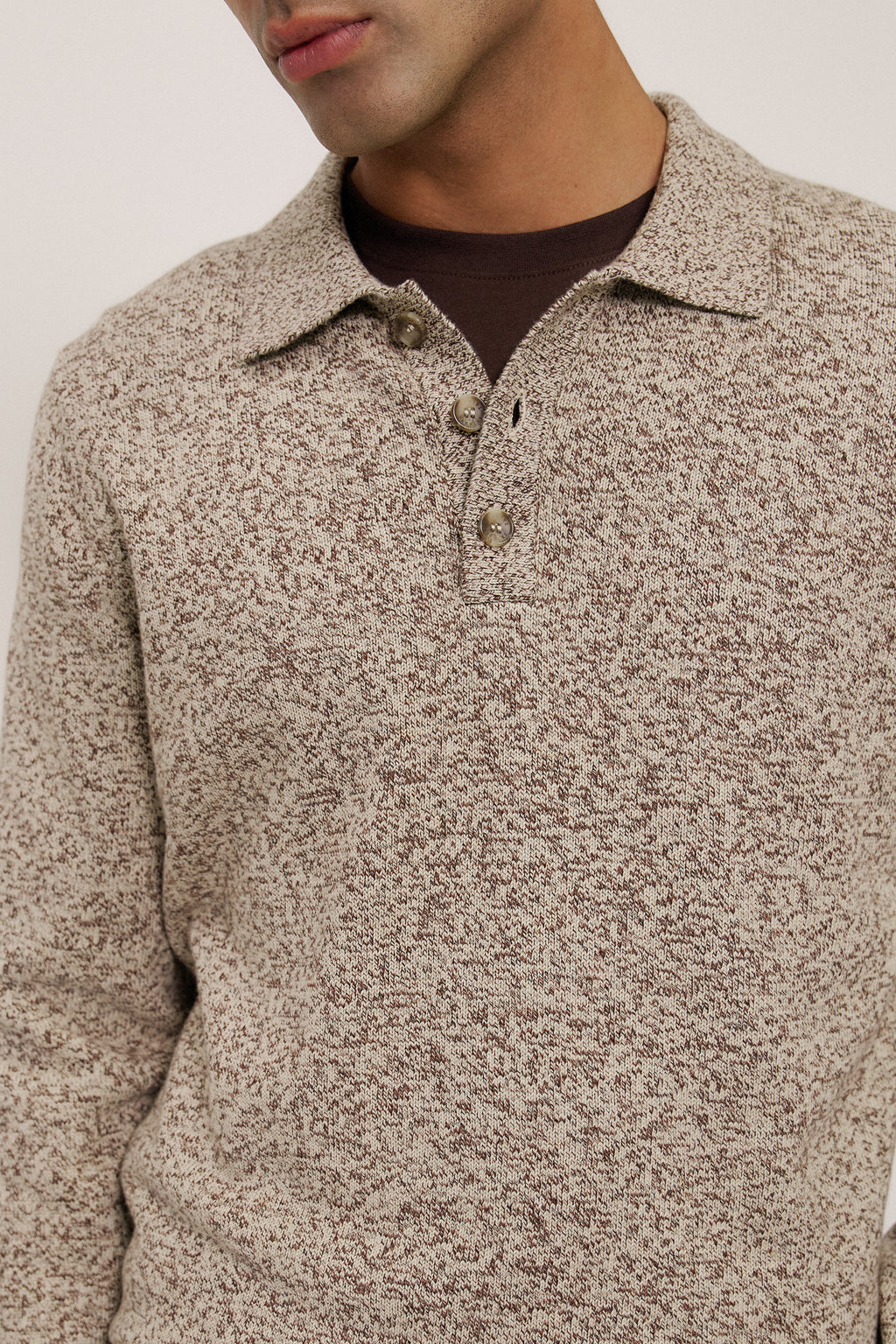 Cotton Speckle Knit Polo