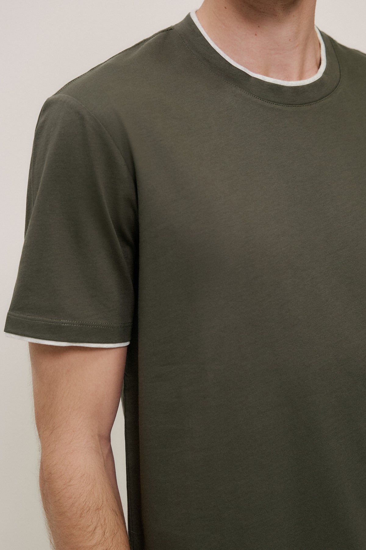 Mercerised Cotton Layered T-Shirt