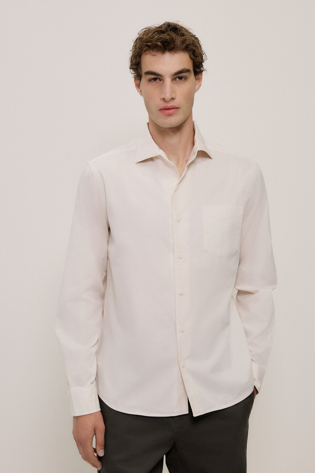 Garment Dyed Cotton Twill Shirt